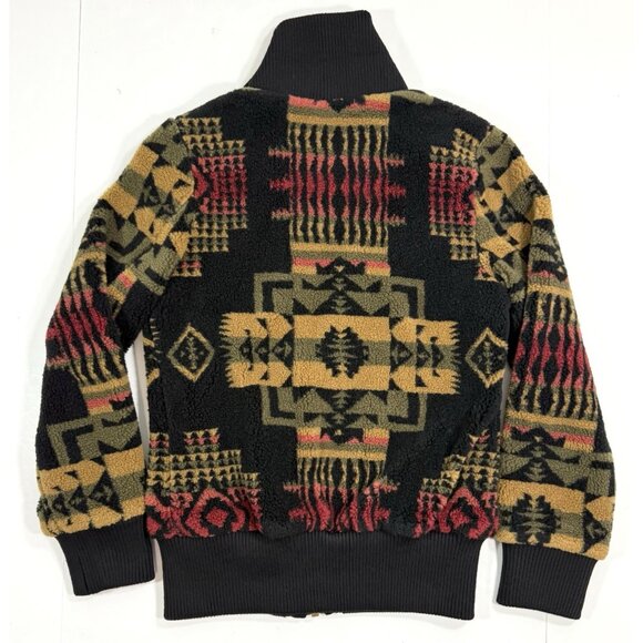 Pendleton Womens Foxglove Fleece Bomber Jacket Sz Small Southwestern Geometric - Picture 3 of 13